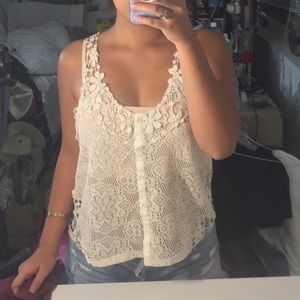 Urban Outfitters Kimchi Blue floral knitted tank